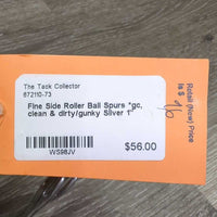 Fine Side Roller Ball Spurs *gc, clean & dirty/gunky
