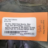 Field Boots, Zips *vgc, mnr dirt?fading, creases, scuffs, scrapes & film

