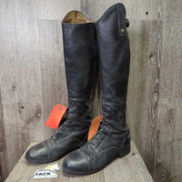 Pr Field Boots, Zips *gc, clean & dirty, hair, rubs, faded, rubs, v.loose toe soles, Missing Lace, toe dent-R, v.torn edges
