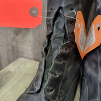 Pr Field Boots, Zips *gc, clean & dirty, hair, rubs, faded, rubs, v.loose toe soles, Missing Lace, toe dent-R, v.torn edges
