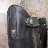 Pr Field Boots, Zips *gc, clean & dirty, hair, rubs, faded, rubs, v.loose toe soles, Missing Lace, toe dent-R, v.torn edges
