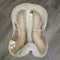 Shimmable Quilt & Sheepskin Half Pad, Rolled Edge, 2 Rear Shims *gc, v.dirty, v.clumpy, stained, flattened
