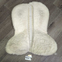Shimmable Quilt & Sheepskin Half Pad, Rolled Edge, 2 Rear Shims *gc, v.dirty, v.clumpy, stained, flattened
