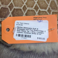 Shimmable Quilt & Sheepskin Half Pad, Rolled Edge, 2 Rear Shims *gc, v.dirty, v.clumpy, stained, flattened
