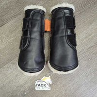 Closed Front & Hind Boots, velcro, wool lined *gc/fair, clean, rips, holes, clumpy, stains, threads, linty velcro
