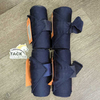 4 Stretchy Nylon Leg Wraps *gc, clean, mnr lose stitching, snags & rubs, edges: pilly/rough & discolored?stains

