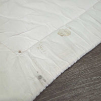 Pr Cotton No Bow Leg Quilts *gc, stained, puckered, mnr hair, dirt, tear, marker
