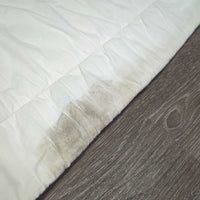 Pr Cotton No Bow Leg Quilts *gc, stained, puckered, mnr hair, dirt, tear, marker
