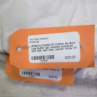 Pr Cotton No Bow Leg Quilts *gc, stained, puckered, mnr hair, dirt, tear, marker
