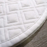 Quilt Jumper Pad *gc, cut tabs, stains, mnr dingy, hair, unstitched, threads, rubs, pills, holey edges
