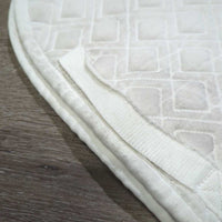 Quilt Jumper Pad *gc, cut tabs, stains, mnr dingy, hair, unstitched, threads, rubs, pills, holey edges
