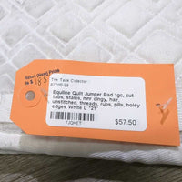 Quilt Jumper Pad *gc, cut tabs, stains, mnr dingy, hair, unstitched, threads, rubs, pills, holey edges
