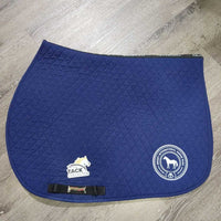 Thin Quilt Jumper Saddle Pad "Desert International Horse Park" *gc, clean, faded, v.hairy, thin/rubbed edges
