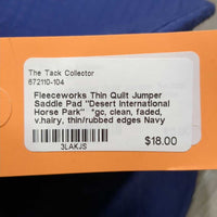 Thin Quilt Jumper Saddle Pad "Desert International Horse Park" *gc, clean, faded, v.hairy, thin/rubbed edges
