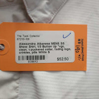 MENS SS Show Shirt, 1/3 Button Up *vgc, clean, v.puckered collar, fading logo, crinkles, pills
