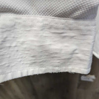 MENS LS Show Shirt *gc, seam puckers, bubbled & crinkled collar, dingy
