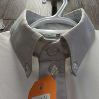 MENS SS Show Shirt, 1/4 Button Up *gc, v.rubbed & pilly, peeled logo, snags, seam puckers
