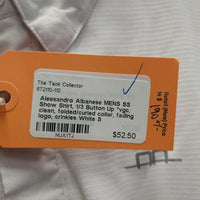 MENS SS Show Shirt, 1/3 Button Up *vgc, clean, folded/curled collar, fading logo, crinkles
