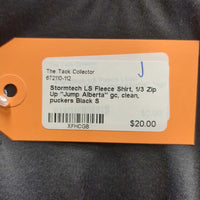 LS Fleece Shirt, 1/3 Zip Up "Jump Alberta" gc, clean, puckers
