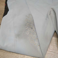 Euro Seat Breeches *gc, discolored seat & legs, dry & peeling stickies, unstitched belt loops, rubbed & thin seat seams
