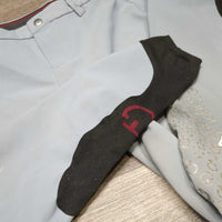 Euro Seat Breeches *gc, discolored seat & legs, dry & peeling stickies, unstitched belt loops, rubbed & thin seat seams
