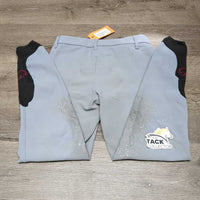 Euro Seat Breeches *gc, discolored seat & legs, dry & peeling stickies, unstitched belt loops, rubbed & thin seat seams
