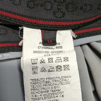 Euro Seat Breeches *gc, discolored seat & legs, dry & peeling stickies, unstitched belt loops, rubbed & thin seat seams
