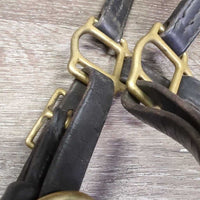Triple Stitched Leather Halter, snap, adj *gc, thin edges, scrapes, clean, residue, cracking, dents
