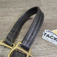 Triple Stitched Leather Halter, snap, adj *gc, thin edges, scrapes, clean, residue, cracking, dents
