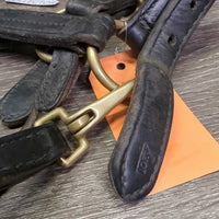 Triple Stitched Leather Halter, snap, adj *gc, thin edges, scrapes, clean, residue, cracking, dents
