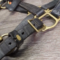Triple Stitched Leather Halter, snap, adj *gc, thin edges, scrapes, clean, residue, cracking, dents
