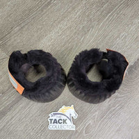 Rubber Ribbed Bell Boots, fleece tops *vgc/xc, clean, mnr stains & peeled edges
