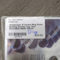 15 Double Bling Rows Braiding Elastics, bag *new
