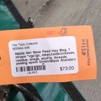 Slow Feed Hay Bag, 1 straps *vgc/gc, clean,folds/creases, residue, snags, scuffs, threads, peeling spots
