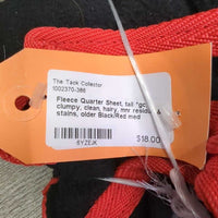 Fleece Quarter Sheet, tail *gc, clumpy, clean, hairy, mnr residue & stains, older
