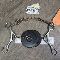 B2B-129 Twisted Wire Sweet Iron Bit, dog bone, chain, guards *gc, clean, rust, scratches
