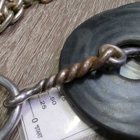 B2B-129 Twisted Wire Sweet Iron Bit, dog bone, chain, guards *gc, clean, rust, scratches
