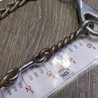 B2B-129 Twisted Wire Sweet Iron Bit, dog bone, chain, guards *gc, clean, rust, scratches
