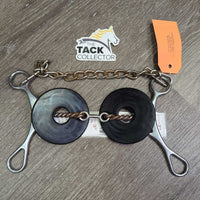 B2B-129 Twisted Wire Sweet Iron Bit, dog bone, chain, guards *gc, clean, rust, scratches
