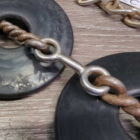 B2B-129 Twisted Wire Sweet Iron Bit, dog bone, chain, guards *gc, clean, rust, scratches
