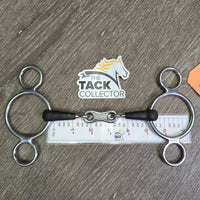 Universal Rubber French Link 2 Ring Gag Bit, flat center bar, rubber *vgc, mnr chews
