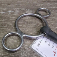 Universal Rubber French Link 2 Ring Gag Bit, flat center bar, rubber *vgc, mnr chews
