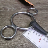 Universal Rubber French Link 2 Ring Gag Bit, flat center bar, rubber *vgc, mnr chews
