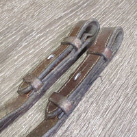 FS Leather & Rubber Reins *gc, rubs, faded, scrapes, dirty, cut end
