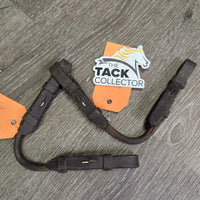 2 Narrow Soft Rolled Leather Pelham Bit Converters *gc/fair, v.rubbed, scraped, dirty, threads, residue, slices
