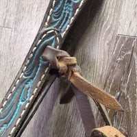 Professional's Choice ? Wide Stamped Leather Tie Down Noseband, Weaver Leather Tie Down Strap *gc, dirty, rubs, scrapes, xholes

