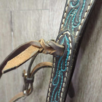 Professional's Choice ? Wide Stamped Leather Tie Down Noseband, Weaver Leather Tie Down Strap *gc, dirty, rubs, scrapes, xholes
