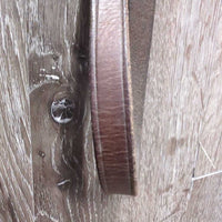 v.Thick Leather Tie Down Noseband, Leather Tie Down Strap *gc/fair, v.dirty, older, rubs, scrapes, cracking, faded, stiff

