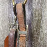v.Thick Leather Tie Down Noseband, Leather Tie Down Strap *gc/fair, v.dirty, older, rubs, scrapes, cracking, faded, stiff
