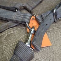 Thick Nylon Halter, snap, adj *gc, dirty, stained, rubs, snags, mnr faded
